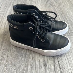 Nautical Black High Top Sneakers Size 11